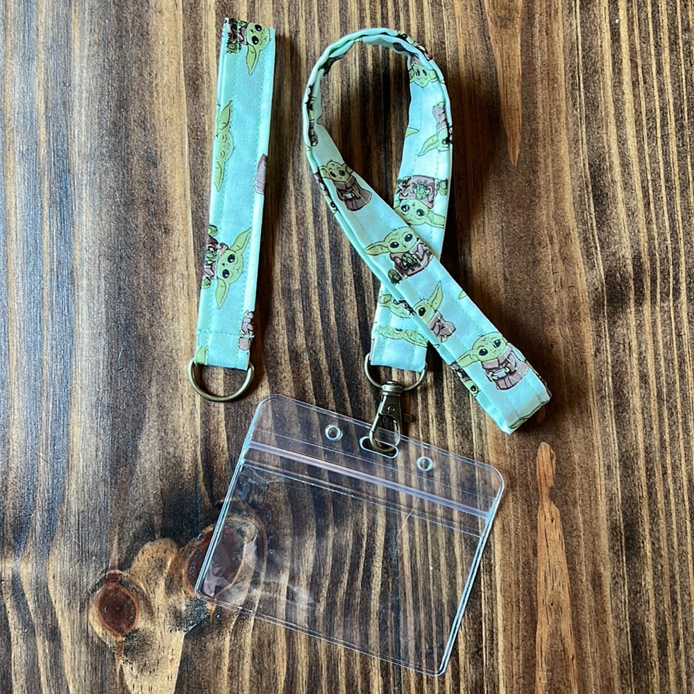 Kid’s Lanyard & Keychain Combo - Approx 13” - Star Wars - Baby Yoda - Grogu